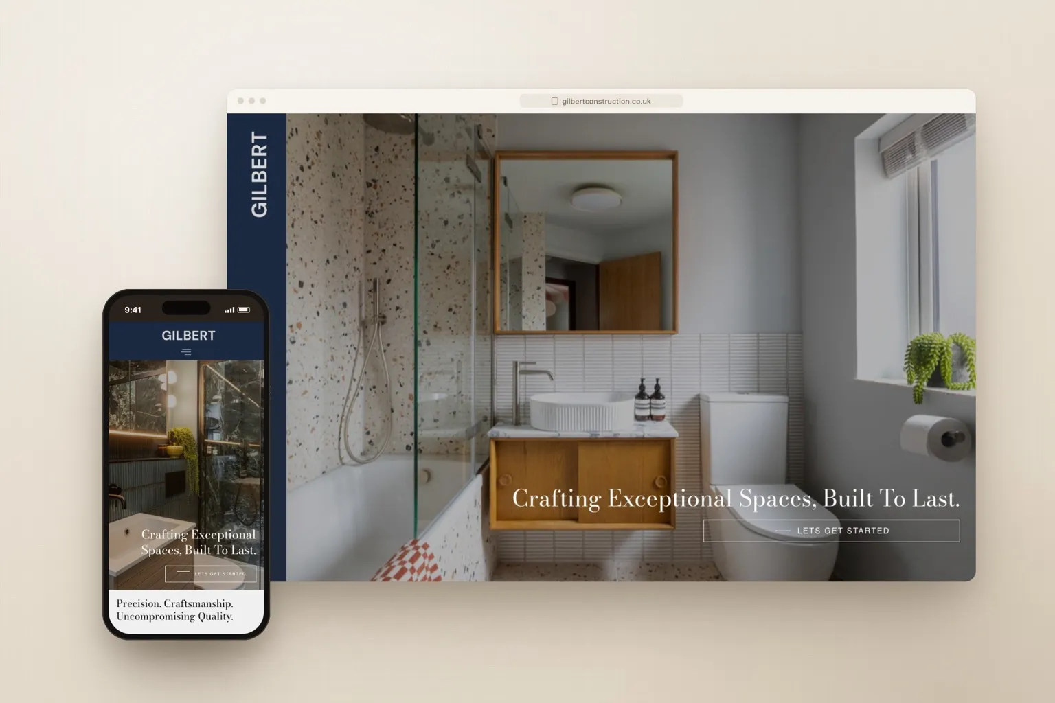 Gilbert Construction website mockup